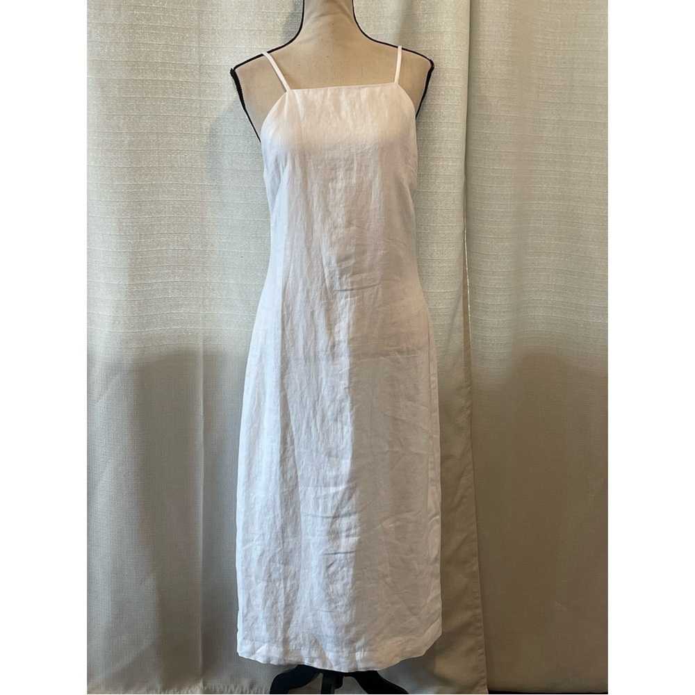 MADEWELL Goldie Midi Dress 100% Linen White Sleeveless Slit Size 6 NWT - Picture 2 of 10